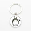 1PCS Anime My Neighbor Totoro Keychain Kawaii Cartoon Animal Round Shaped Glass Dome Key Ring Gifts - Totoro Merchandise