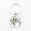 1PCS Anime My Neighbor Totoro Keychain Kawaii Cartoon Animal Round Shaped Glass Dome Key Ring Gifts 2 - Totoro Merchandise