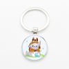 1PCS Anime My Neighbor Totoro Keychain Kawaii Cartoon Animal Round Shaped Glass Dome Key Ring Gifts 3 - Totoro Merchandise