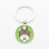 1PCS Anime My Neighbor Totoro Keychain Kawaii Cartoon Animal Round Shaped Glass Dome Key Ring Gifts 4 - Totoro Merchandise