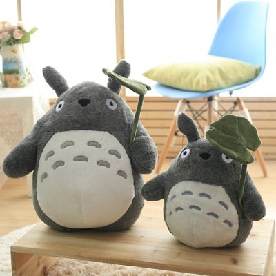 30cm Kawaii Totoro Plush Toys Stuffed Soft Animal Cartoon Dolls Cats With Lotus Leaf or Teeth 1 - Totoro Merchandise