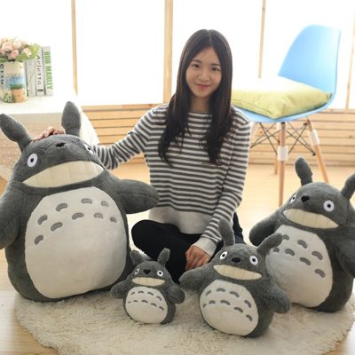 30cm Kawaii Totoro Plush Toys Stuffed Soft Animal Cartoon Dolls Cats With Lotus Leaf or Teeth - Totoro Merchandise