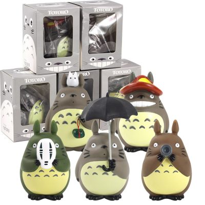 5pcs lot My Neighbor Totoro Action Figure Miyazaki Hayao Anime Wth Umbrella Mask Model Toy Car - Totoro Merchandise