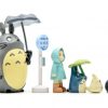 6pcs lot Totoro Bus Station Coal Ball Xiaomei Umbrella Totoro Micro Landscape Action Figures Model Dolls 2 - Totoro Merchandise