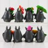 8pcs Lot My Neighbor Totoro Figure Toy Chinchilla with Flowers Miyazaki Hayao Anime Mini Model Doll 1 - Totoro Merchandise