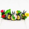 8pcs Lot My Neighbor Totoro Figure Toy Chinchilla with Flowers Miyazaki Hayao Anime Mini Model Doll 2 - Totoro Merchandise