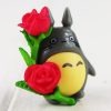 8pcs Lot My Neighbor Totoro Figure Toy Chinchilla with Flowers Miyazaki Hayao Anime Mini Model Doll 4 - Totoro Merchandise