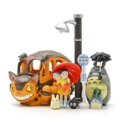 Anime My Neighbor Totoro Cat Bus Mei Action Figure Toy Hayao Miyazaki Mini Garden PVC Action - Totoro Merchandise
