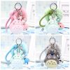 Cute Animal Crossing Totoro Animal Keyring Fur Pompom Women Keychain Trinket Key Chains Car Bag Pendent 1 - Totoro Merchandise