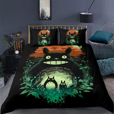 My Neighbor Totoro Bedding Set Cartoon Kids Gift Anime Bed Linen Quilt Duvet Cover Sets Home 1 - Totoro Merchandise