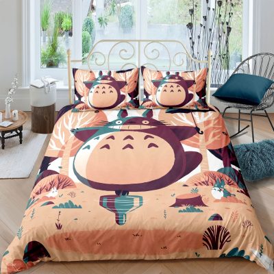 My Neighbor Totoro Bedding Set Cartoon Kids Gift Anime Bed Linen Quilt Duvet Cover Sets Home 10 - Totoro Merchandise