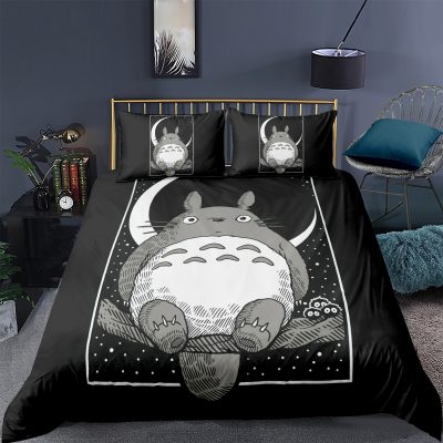 My Neighbor Totoro Bedding Set Cartoon Kids Gift Anime Bed Linen Quilt Duvet Cover Sets Home 2 - Totoro Merchandise