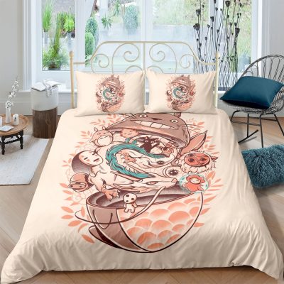 My Neighbor Totoro Bedding Set Cartoon Kids Gift Anime Bed Linen Quilt Duvet Cover Sets Home - Totoro Merchandise