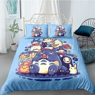My Neighbor Totoro Bedding Set Cartoon Kids Gift Anime Bed Linen Quilt Duvet Cover Sets Home 5 - Totoro Merchandise