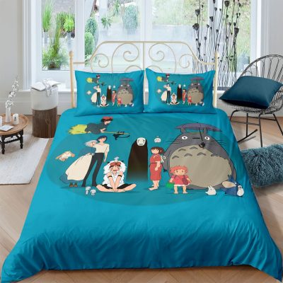 My Neighbor Totoro Bedding Set Cartoon Kids Gift Anime Bed Linen Quilt Duvet Cover Sets Home 6 - Totoro Merchandise