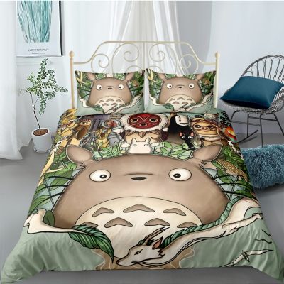 My Neighbor Totoro Bedding Set Cartoon Kids Gift Anime Bed Linen Quilt Duvet Cover Sets Home 7 - Totoro Merchandise