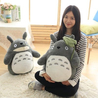 Totoro Fluffy Cute Plush Cat Japanese Anime Figure Doll Plush Totoro Toy with Lotus Leaf Kids 1 - Totoro Merchandise