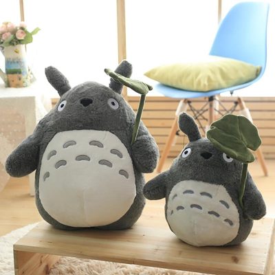 Totoro Fluffy Cute Plush Cat Japanese Anime Figure Doll Plush Totoro Toy with Lotus Leaf Kids - Totoro Merchandise