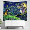 Totoro Starry Night Studio Ghibli Wall Tapestry Horizontal Main - Totoro Merchandise