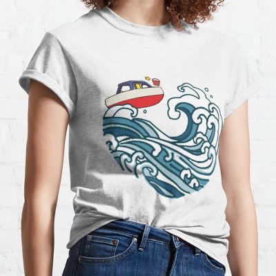 Boat On Big Wave T-Shirt Official Totoro Merch