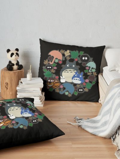 Toto.2Beutypat,Totoro, Totoro Legend, Totoro Vintage, Totoro Throw Pillow Official Totoro Merch