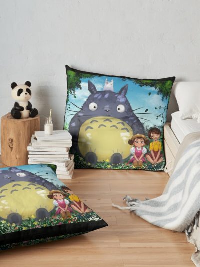 765 Totoro, Neighbor Totoro, Ghibli Totoro, Studio Ghibli, My Neighbor Totoro, My Neighbour Totoro 778 Throw Pillow Official Totoro Merch