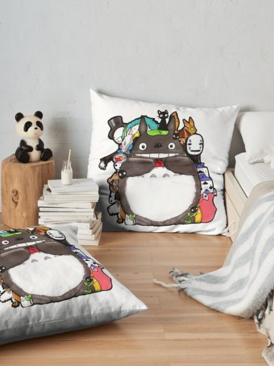 New Totoro, Ghibli, Studio Ghibli, My Neighbor Totoro, Ghibli Totoro, Ghibli Studio Manga Throw Pillow Official Totoro Merch