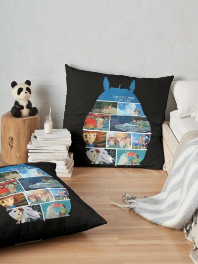 New Totoro, Ghibli, Studio Ghibli, My Neighbor Totoro Manga Throw Pillow Official Totoro Merch