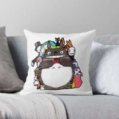 New Totoro, Ghibli, Studio Ghibli, My Neighbor Totoro, Ghibli Totoro, Ghibli Studio Manga Throw Pillow Official Totoro Merch