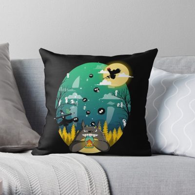 New Spirited Away, Kiki, Totoro, Ghibli Totoro, Studio Ghibli,My Neighbor Totoro Manga Throw Pillow Official Totoro Merch