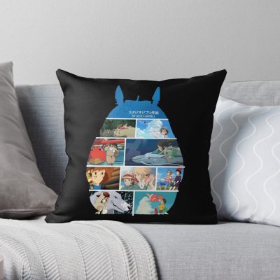 New Totoro, Ghibli, Studio Ghibli, My Neighbor Totoro Manga Throw Pillow Official Totoro Merch