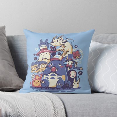 New Totoro, Ghibli, Studio Ghibli, My Neighbor Totoro Anime Throw Pillow Official Totoro Merch