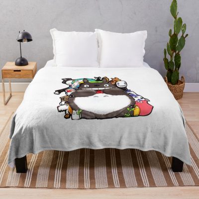 New Totoro, Ghibli, Studio Ghibli, My Neighbor Totoro, Ghibli Totoro, Ghibli Studio Manga Throw Blanket Official Totoro Merch