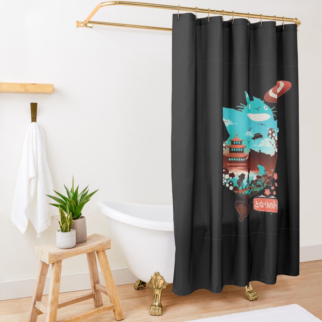 New Totoro, Ghibli, Studio Ghibli, My Neighbor Totoro, Ghibli Totoro Manga Shower Curtain Official Totoro Merch