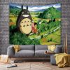 Anime cartoon Totoro hanging cloth Dormitory bedside background cloth Bedroom decoration tapestry Large size cute wall 2 - Totoro Merchandise