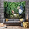 Anime cartoon Totoro hanging cloth Dormitory bedside background cloth Bedroom decoration tapestry Large size cute wall 5 - Totoro Merchandise