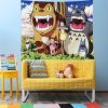 Dormitory Background Fabric Hanging Cloth Cartoon Totoro Tapestry Decoration Bedroom Room Photo Layout Bed Head Wall 3 - Totoro Merchandise