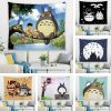 F G Cartoon Totoro Tapestry Dormitory Bedside Anime Background Cloth Bedroom Decoration Hanging Cloth Cute Wall - Totoro Merchandise