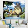 F G Cartoon Totoro Tapestry Dormitory Bedside Anime Background Cloth Bedroom Decoration Hanging Cloth Cute Wall 4 - Totoro Merchandise