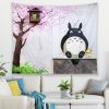 F G Cartoon Totoro Tapestry Dormitory Bedside Anime Background Cloth Bedroom Decoration Hanging Cloth Cute Wall 5 - Totoro Merchandise